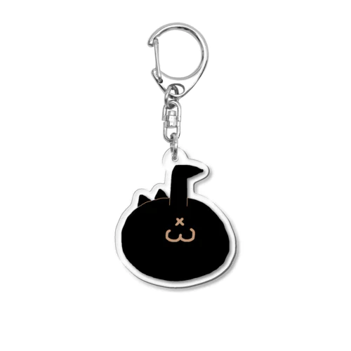 くろごろにゃんのふぐり Acrylic Key Chain