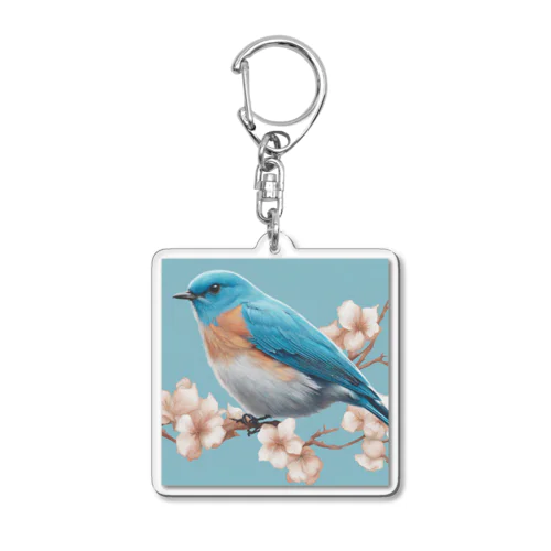 beautiful blue bird Acrylic Key Chain