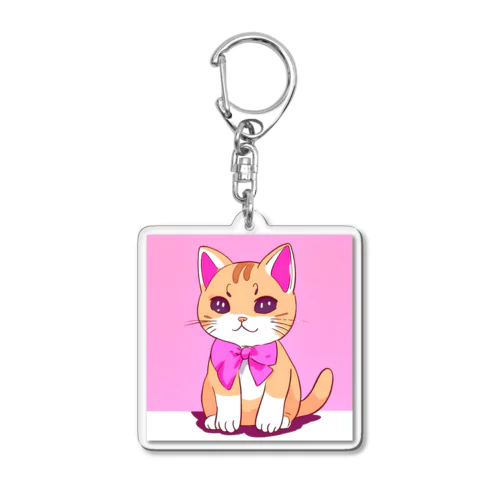 リボン猫ちゃん Acrylic Key Chain