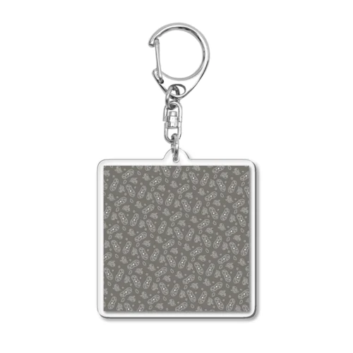 微生物パターン灰_アイテムいろいろ Acrylic Key Chain