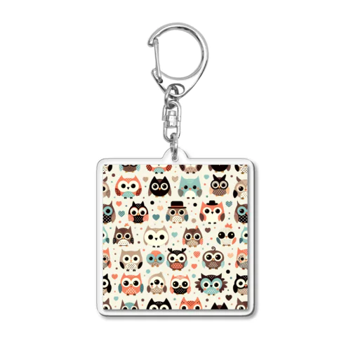 フクロウドット柄 Acrylic Key Chain