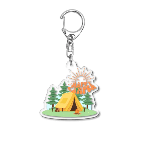 HAPPY CAMPER Acrylic Key Chain