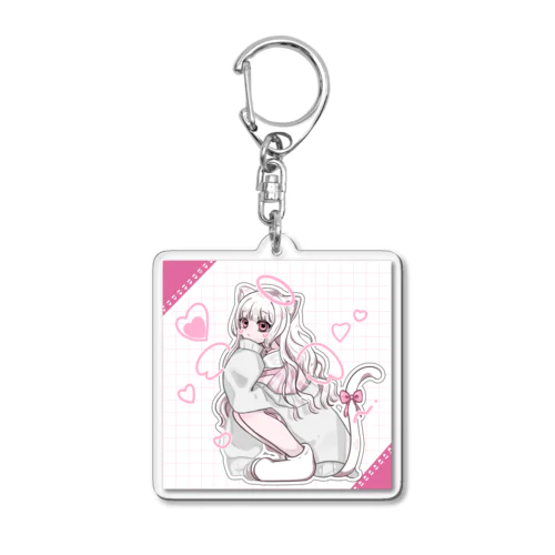 しろねこちゃん Acrylic Key Chain