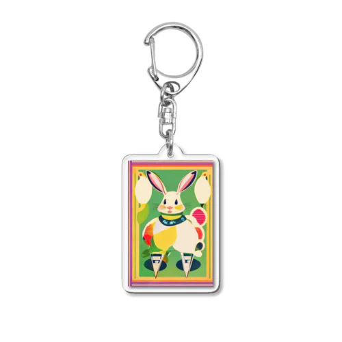 レトロ風なうさぎ Acrylic Key Chain