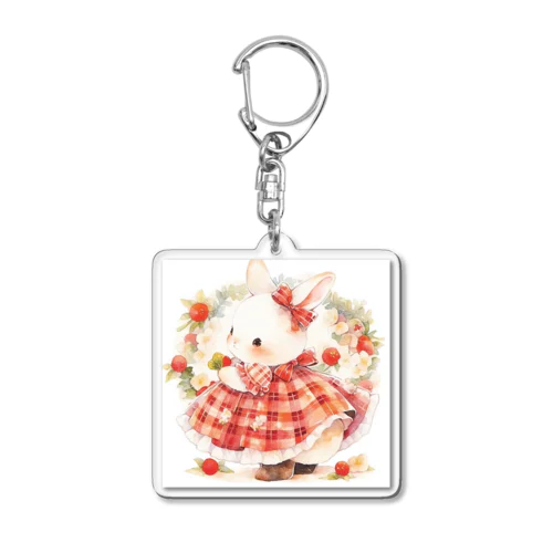 いちご摘みうさぎさん♡ Acrylic Key Chain