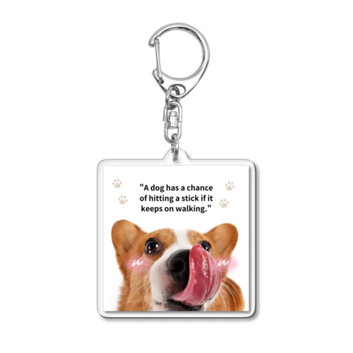 【ことわざシリーズ】犬も歩けば棒に当たるグッズ Acrylic Key Chain