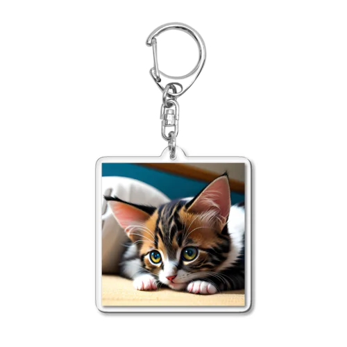 見つめる子猫 Acrylic Key Chain