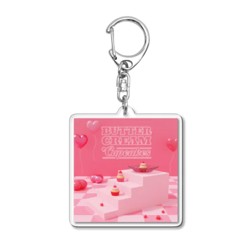 Buttercream Cupcakes Acrylic Key Chain