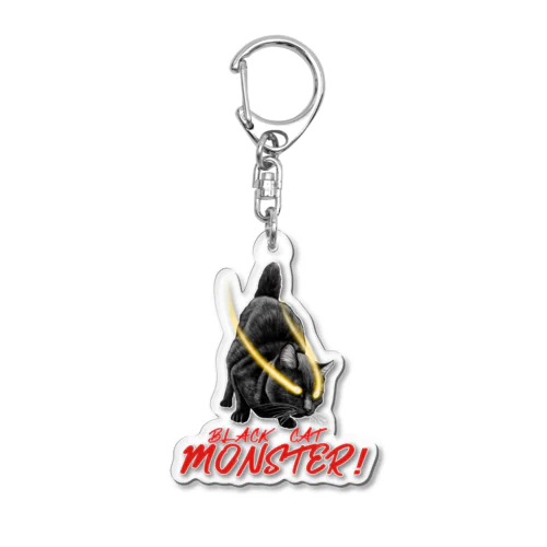 黒猫モンスター Acrylic Key Chain