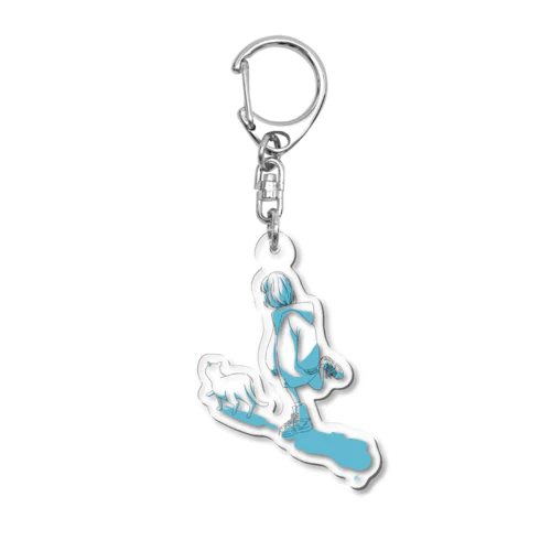 猫を追う Acrylic Key Chain