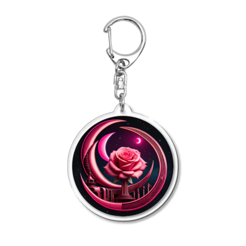 RetrowaveFlower-薔薇- Acrylic Key Chain