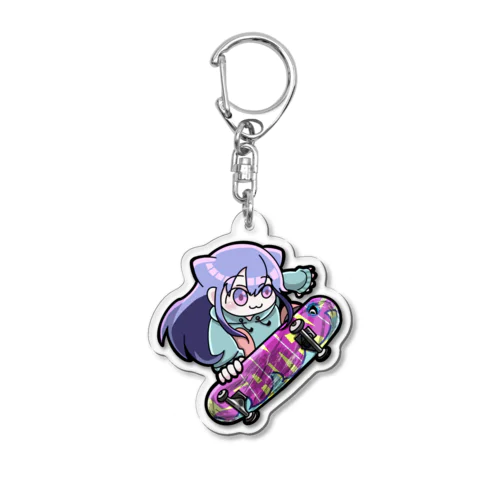 さめちゃんスケボー Acrylic Key Chain