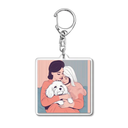 マルチーズの小さな体が、家族の中で特別な存在になっています。 のグッズ Acrylic Key Chain