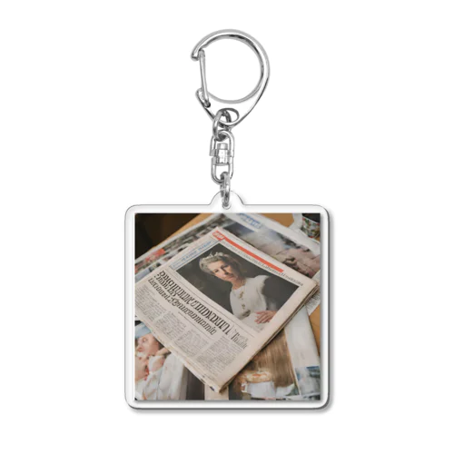 英字新聞 Acrylic Key Chain