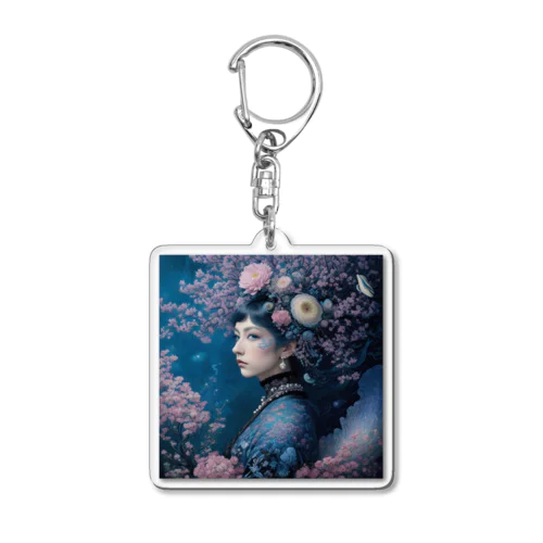 「夜桜の幻想：桜の精霊」 - "Night Sakura Fantasia: Spirit of the Cherry Blossom" Acrylic Key Chain