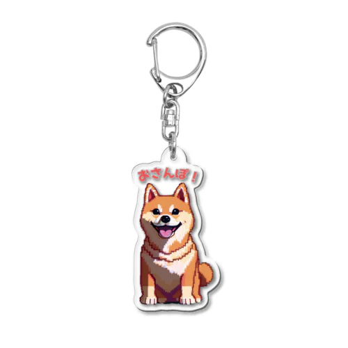 間もなくお散歩の時間で口角が上がる柴犬 Acrylic Key Chain