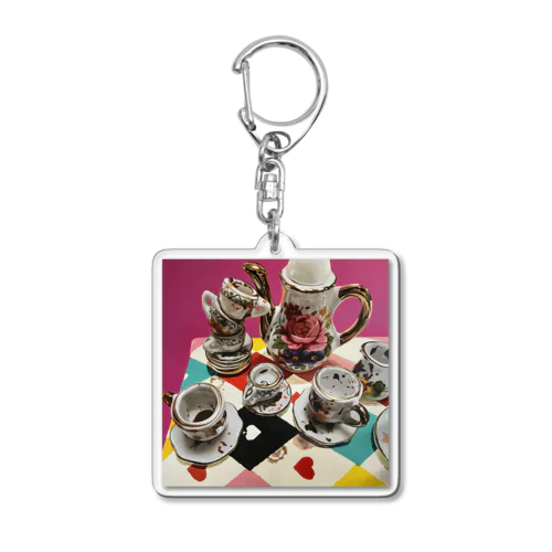 Tea Cups Acrylic Key Chain