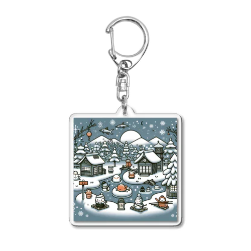 雪の日の友達 Acrylic Key Chain