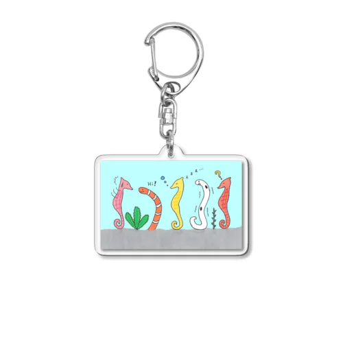 [森図鑑] 仲間に入れて（背景水色） Acrylic Key Chain