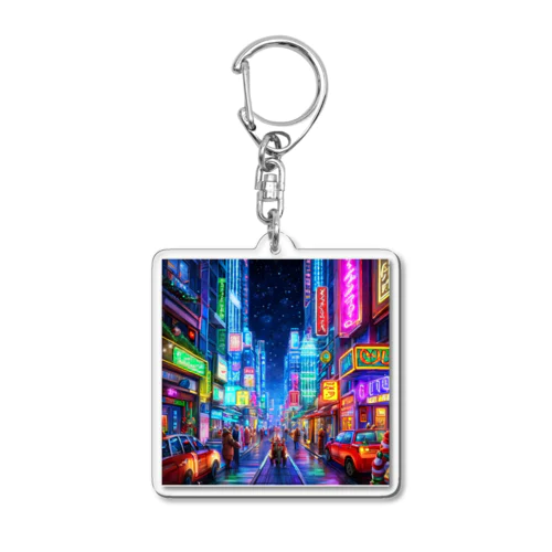 クリスマスのネオン街 Acrylic Key Chain