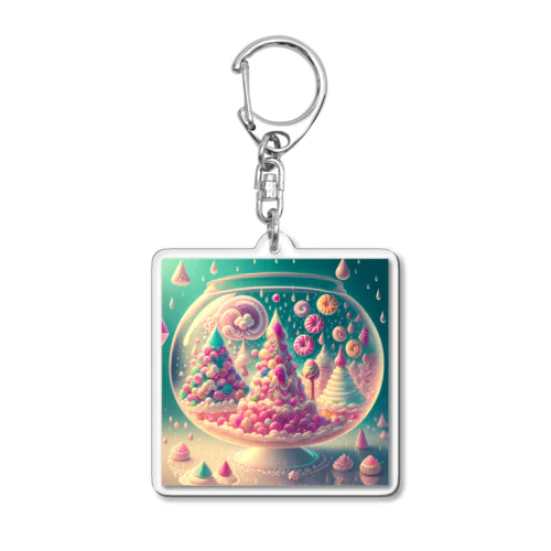 お菓子の国のおかしな飴の雨 Acrylic Key Chain