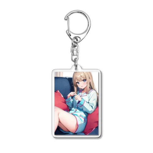 パジャマの女の子 Acrylic Key Chain