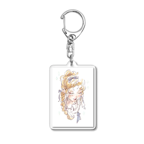 前髪カールの女の子 Acrylic Key Chain