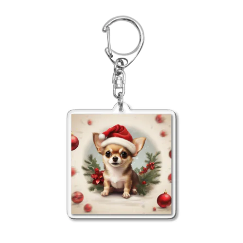 チワワがクリスマスの雰囲気を盛り上げる🎅🎄 Acrylic Key Chain