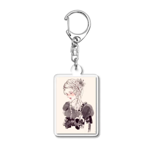 編み込みヘアの女の子 Acrylic Key Chain