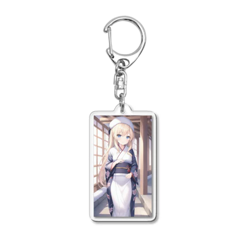 着物の女の子(冬) Acrylic Key Chain