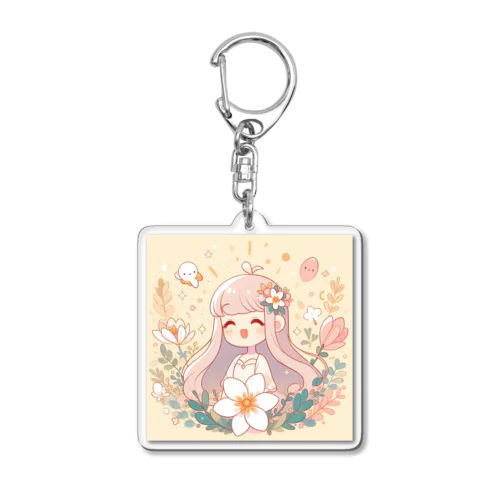 少女とお花🌸 Acrylic Key Chain