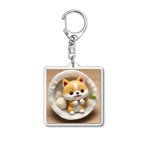 おむすび三角顔のしばちゃんワンプレート Acrylic Key Chain