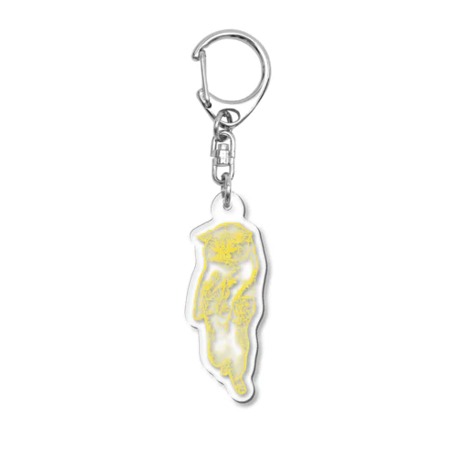 スタンディング☆ネコ (yellow) Acrylic Key Chain