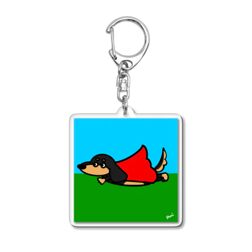 dog_superman Acrylic Key Chain