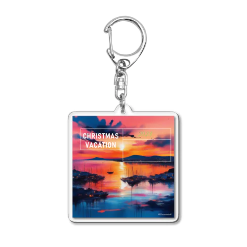 クリスマスの夕日 Acrylic Key Chain