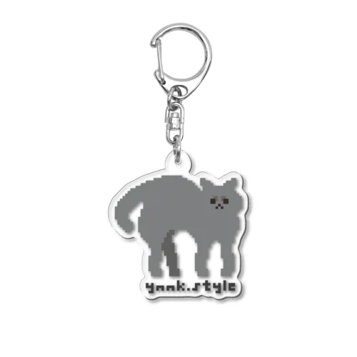 ブルーねこアクリルキーホルダー（やんのか） Acrylic Key Chain