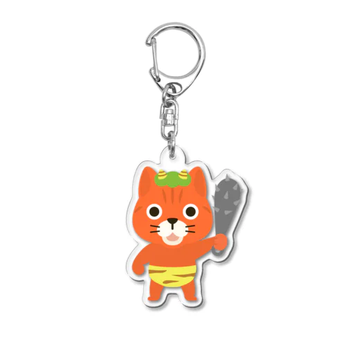 鬼になったトラ猫 Acrylic Key Chain