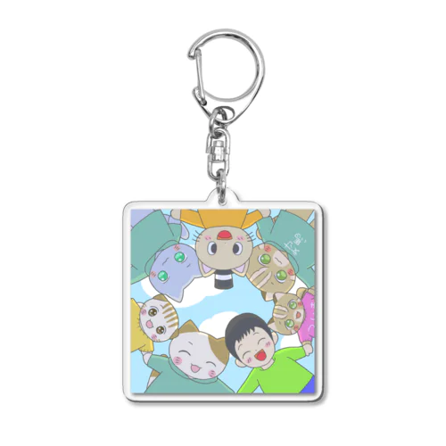 お友達と一緒、ぶらにゃんず Acrylic Key Chain