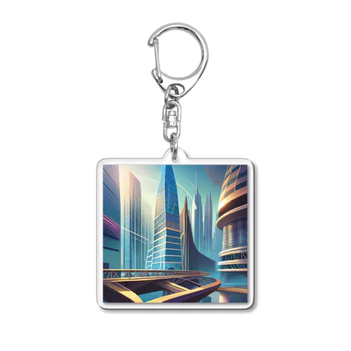 ジオメトリック都市 Acrylic Key Chain