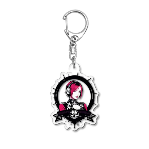 Cyberpunk DJ girl Acrylic Key Chain