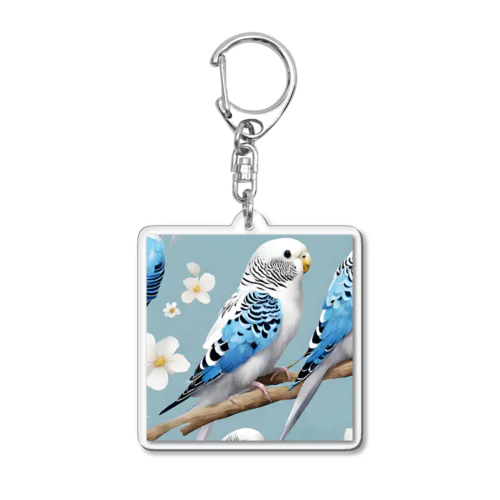 かわいいセキセイインコのイラストグッズ Acrylic Key Chain