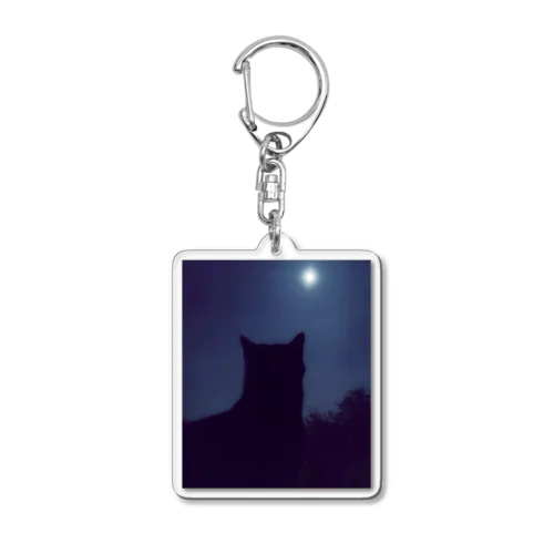 猫と月。 Acrylic Key Chain