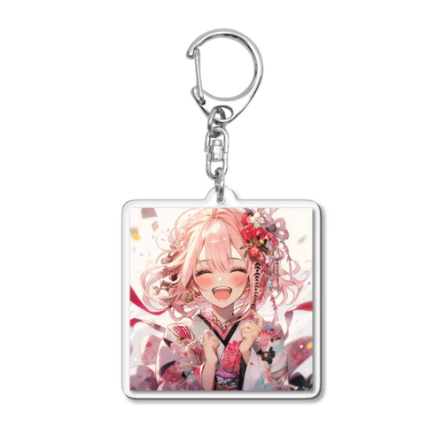 笑顔の花開き Acrylic Key Chain