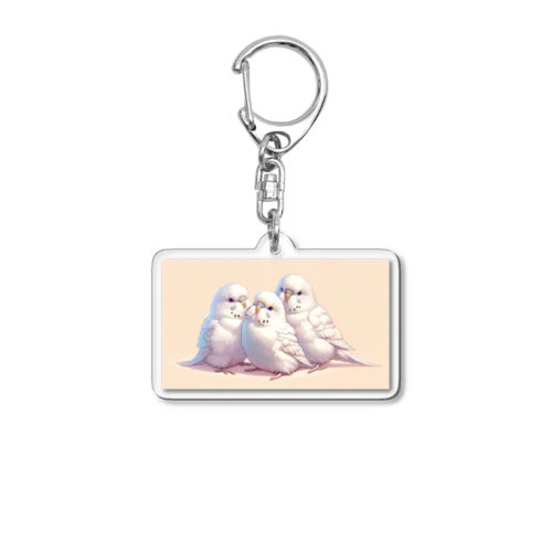 白いセキセイインコ Acrylic Key Chain