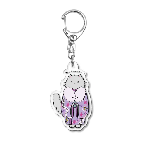 【キモノネコ】つむぎちゃん Acrylic Key Chain