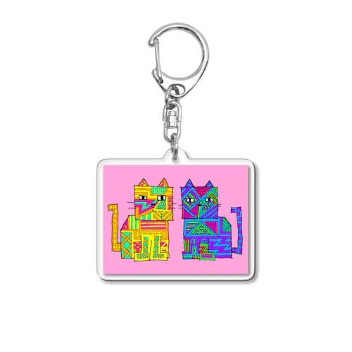 壁画風ヌコグッズ Acrylic Key Chain