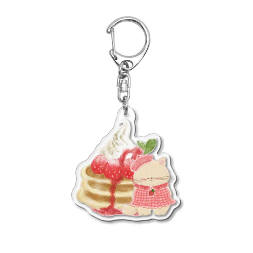 プーミーちゃんといちごのパンケーキ Acrylic Key Chain