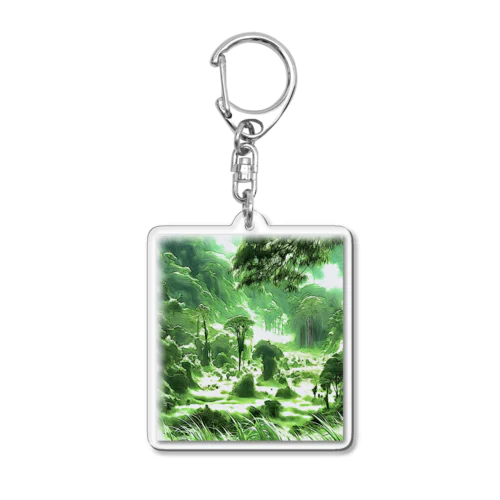 豊かな緑の風景 Acrylic Key Chain