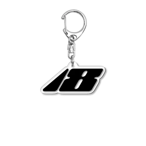 起業18・ロゴBlack Acrylic Key Chain