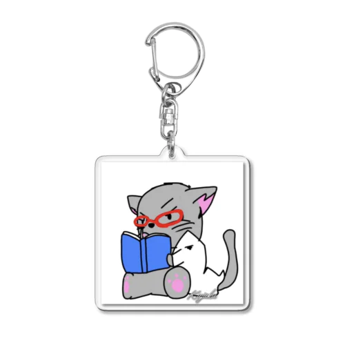 朗読猫 Acrylic Key Chain